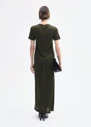T-Shirt Dress in Fine Cashmere - Olive - CO Collections